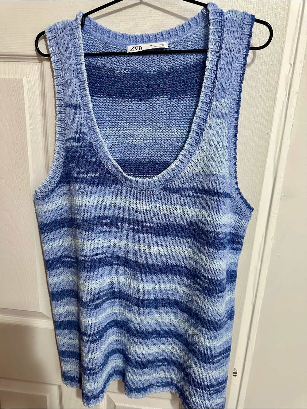 Zara Blue Gradient Striped Knit Tank